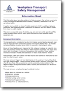 Workplace Transport Safety Management Info Sheet Cover